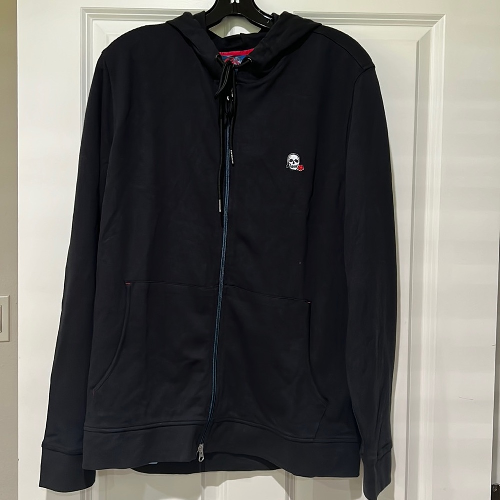 Robert Graham logo skull men’s black hoodie size extra large new with tags